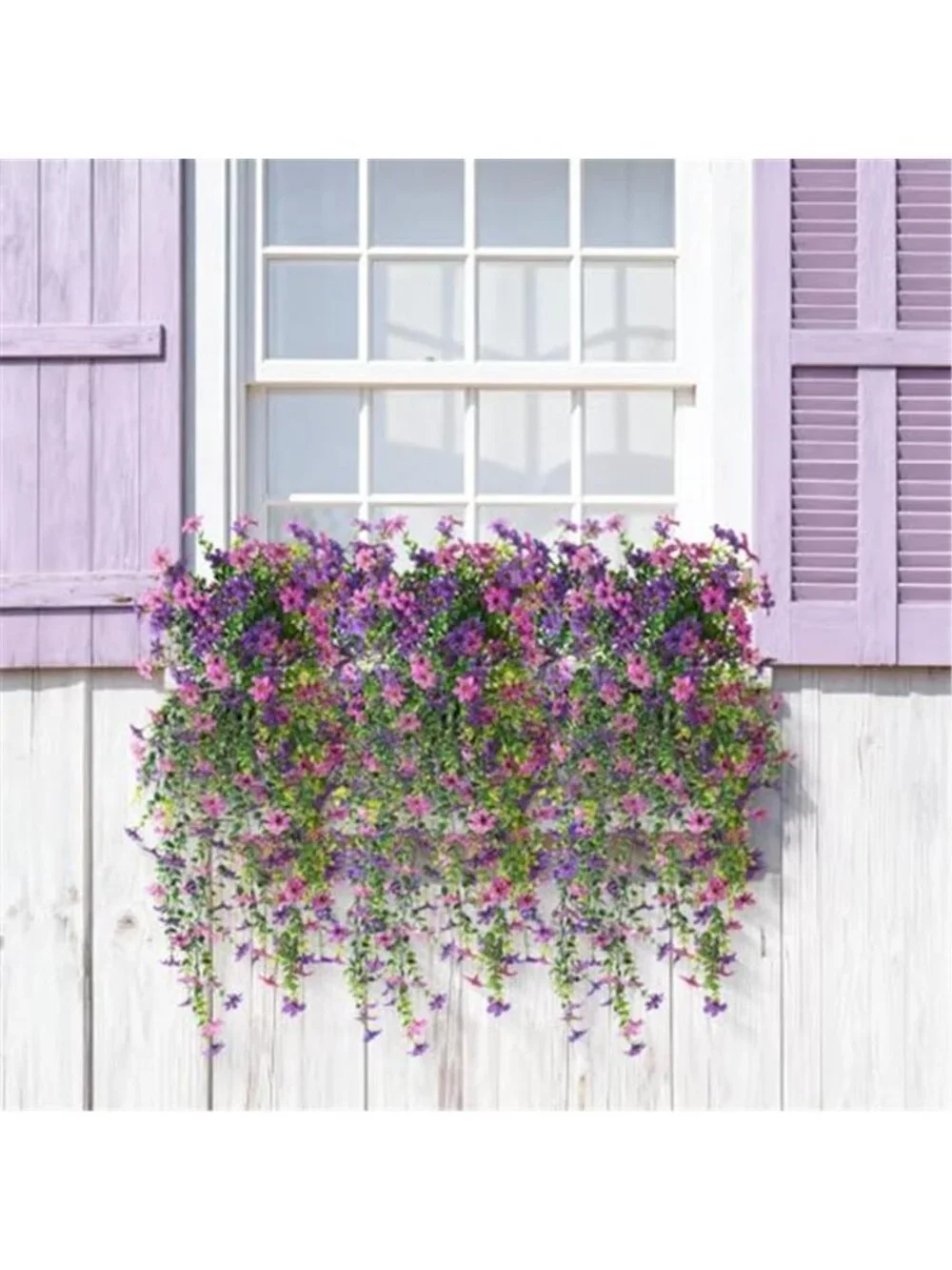 Fake Hanging Flowers Outdoor UV Resistant Faux Purple Daisy Porch Patio Decor